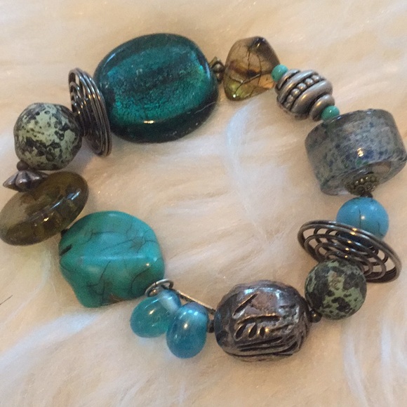 Stretch bracelet stones and beads - Picture 2 of 2